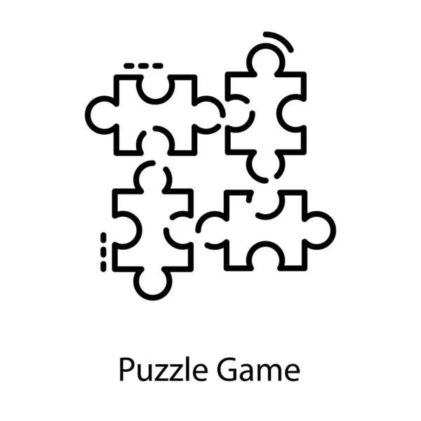 ラインデザインのパズルゲームベクトル — ストックベクタ