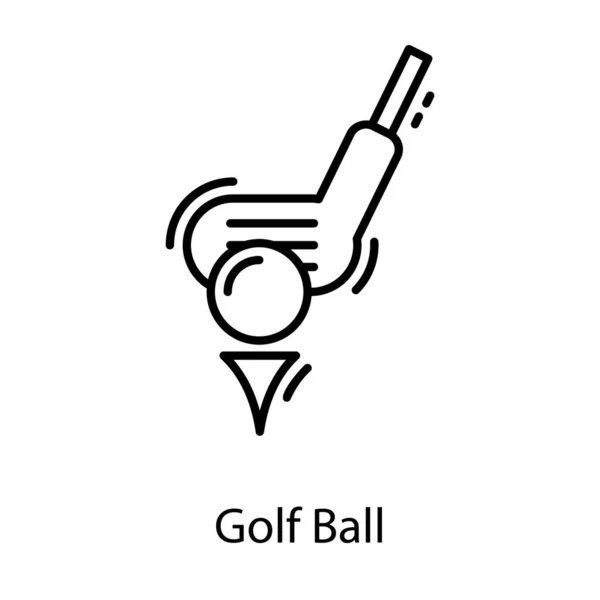 高尔夫发球图标在线条设计 — 图库矢量图片