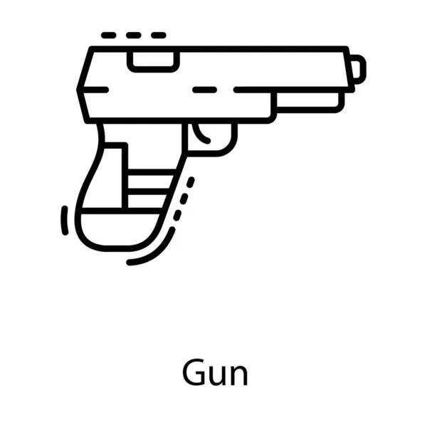 Caza Vector Pistola Diseño Línea — Archivo Imágenes Vectoriales