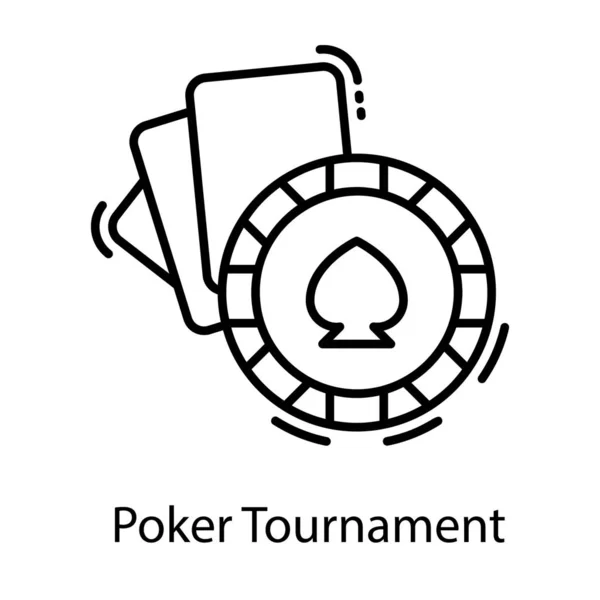 Pokerturniervektor Liniendesign — Stockvektor