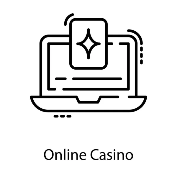 Online Casino Vector Line Design — Stock Vector