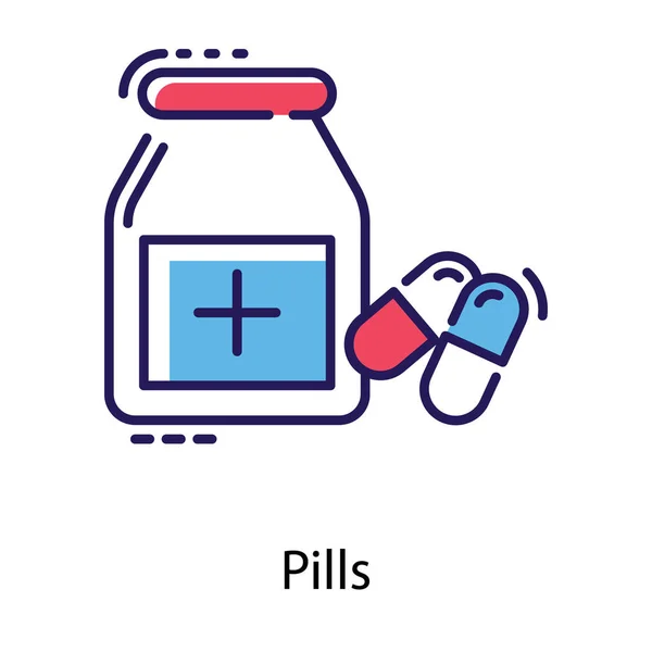Frasco Medicina Ícone Plano —  Vetores de Stock