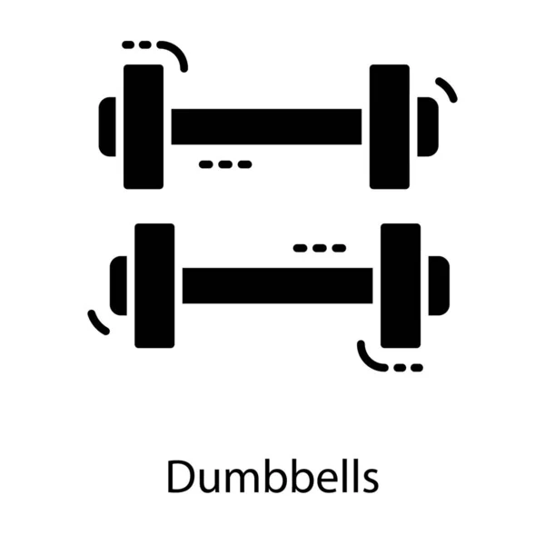 Desain Glyph Dari Ikon Dumbbell - Stok Vektor