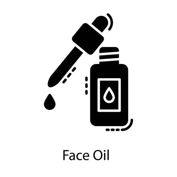 Icono Diseño Sólido Aceite Facial — Vector de stock