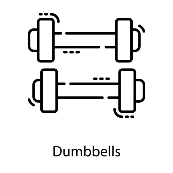 Design Linha Ícone Haltere — Vetor de Stock