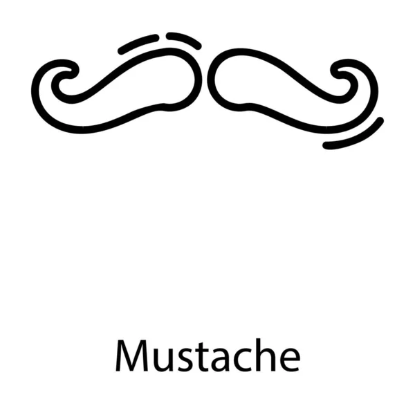 Icône Moustache Dans Conception Ligne — Image vectorielle