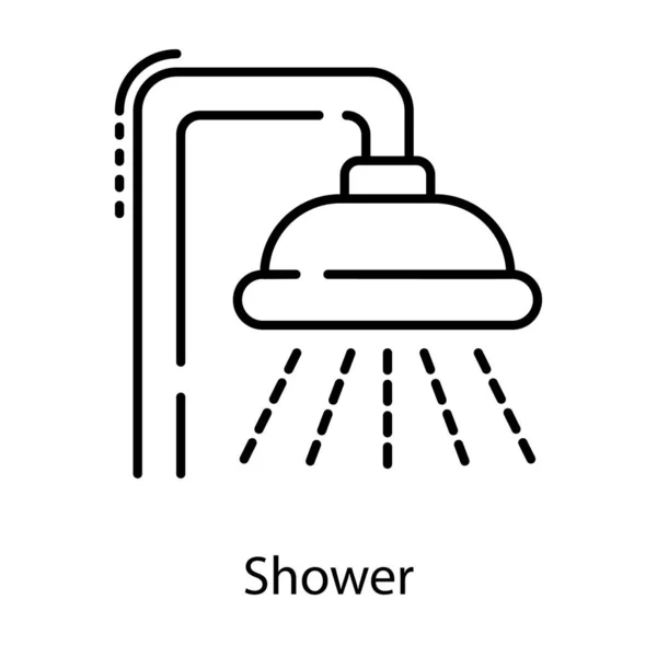 淋浴图标的线矢量设计 — 图库矢量图片