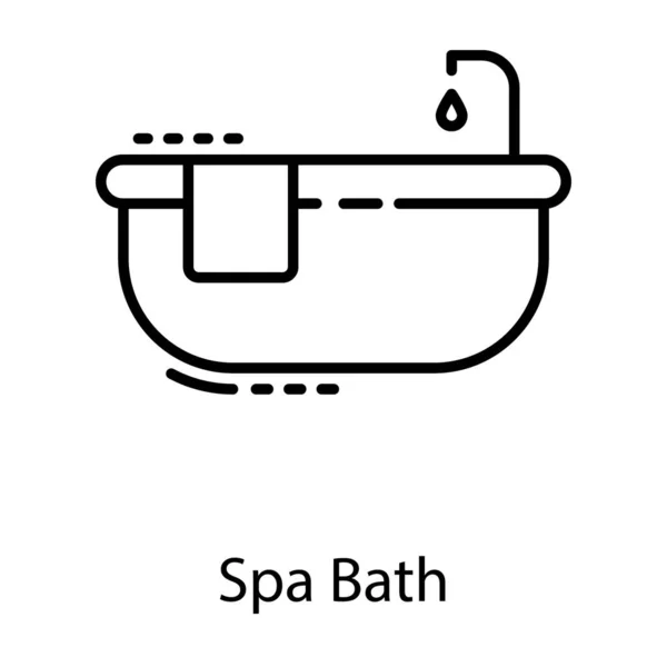 Bathtub Icon Line Design — Stock Vector