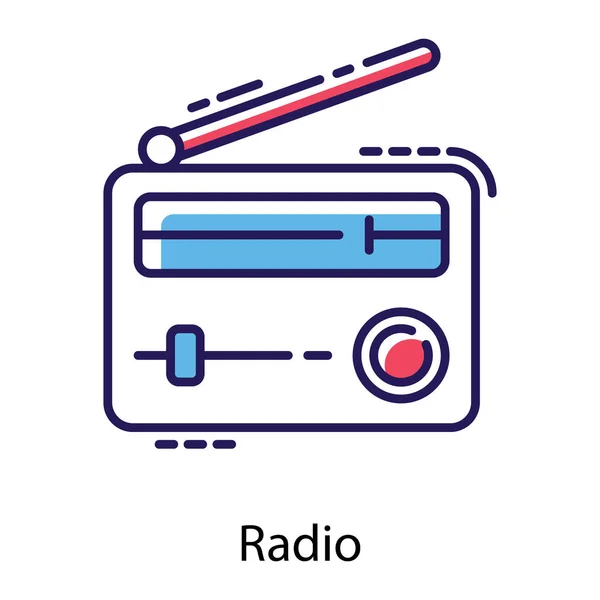 Radyo Setinin Düz Vektör Tasarımı — Stok Vektör