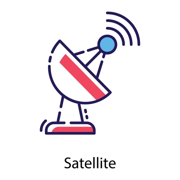 衛星皿ベクトルのフラットデザイン — ストックベクタ