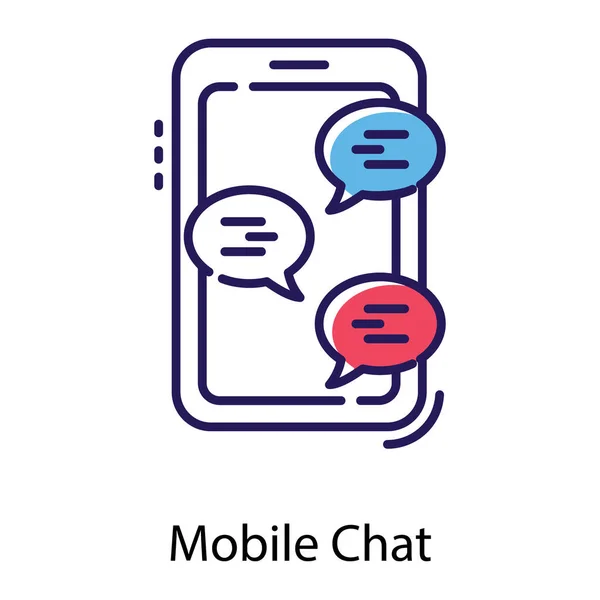 Platte Mobiele Chat Vector Ontwerp — Stockvector