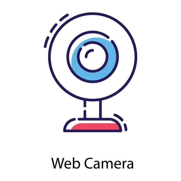 Vetor Vídeo Webcam Design Plano — Vetor de Stock