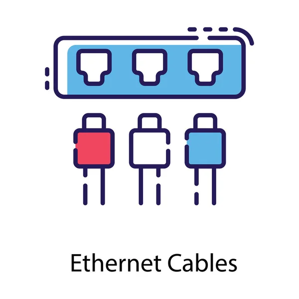 Ethernet Kabelvektor Flacher Ausführung — Stockvektor