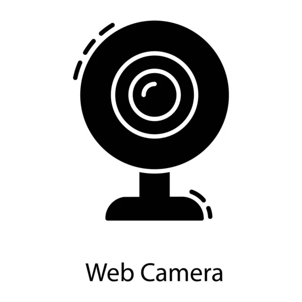 Video Webcam Vector Diseño Sólido — Vector de stock
