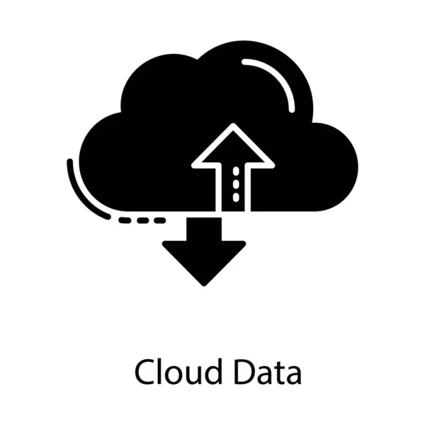 Vetor Dados Nuvem Projeto Sólido — Vetor de Stock