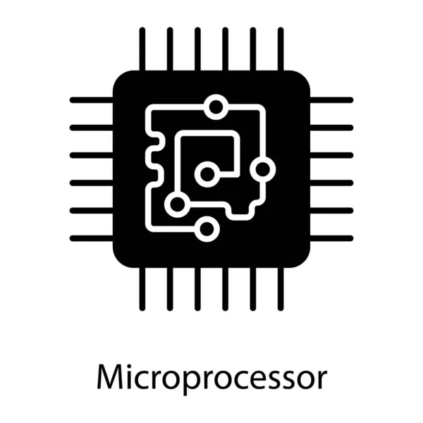 Solid Dator Mikrochip Vektor Design — Stock vektor