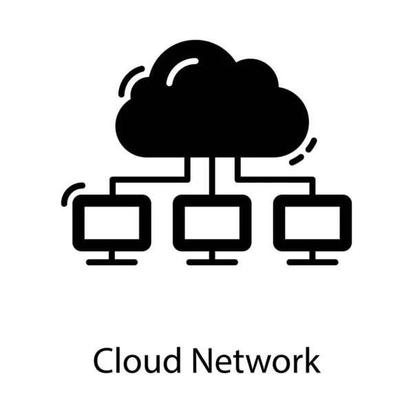 Vecteur Réseau Solide Cloud Computing — Image vectorielle