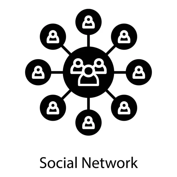 Vektor Des Sozialen Netzwerks Solidem Design — Stockvektor