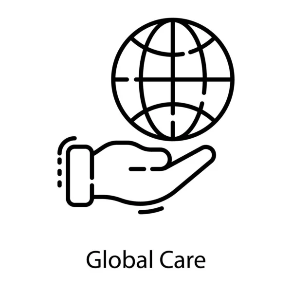 Line Global Care Vector Design — Stock Vector