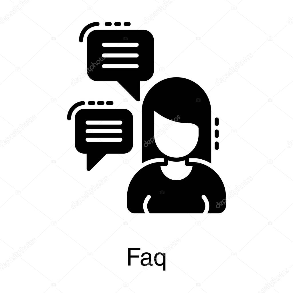 Faq communication vector solid design 