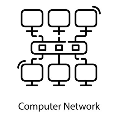 Satır tasarımında bilgisayar ağı vektörü 