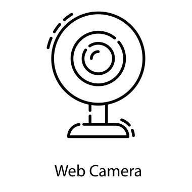 Çizgi tasarımında video web kamerası vektörü 