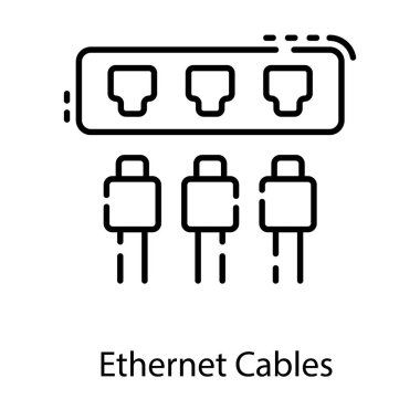 Hat tasarımında Ethernet kabloları vektörü 