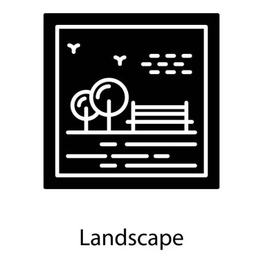 Yatay katı simge vektör tasarımı  