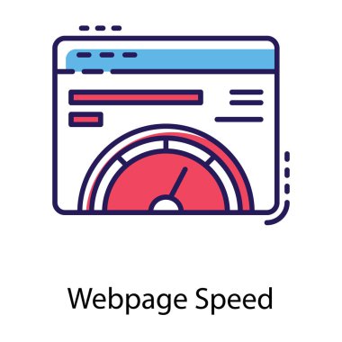 Web hız simgesinin düz tasarımı