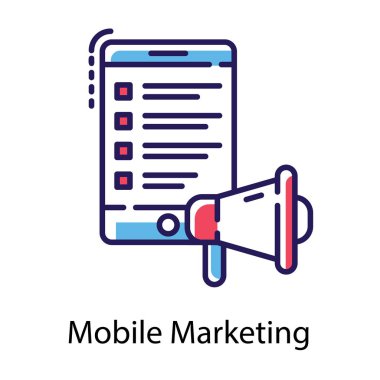Düz mobil pazarlama vektör tasarımı 