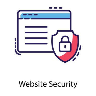 Düz web güvenlik vektör tasarımı 