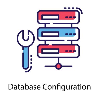 Veritabanı ayarı araç vektör tasarımı 