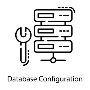 Veritabanı ayarı araç vektör tasarımı 