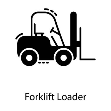 Katı tasarımda forklift kamyon simgesi.