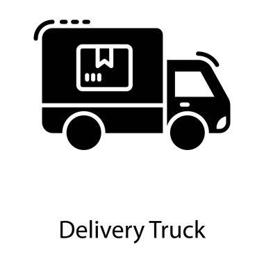 Katı tasarımda teslimat kamyonu simgesi