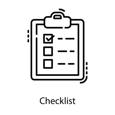 Satır tasarımında denetim listesi simgesi.