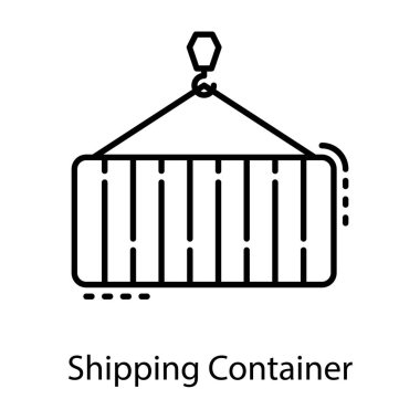 Satır tasarımında konteyner kaldırma simgesi.