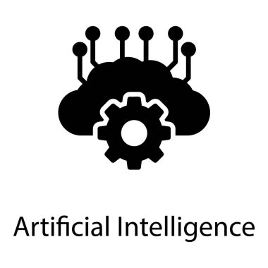 Yapay zeka vektör katı tasarım.