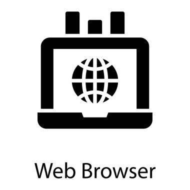 Glyph tasarımında web tarayıcısı simgesi.