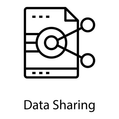 Veri paylaşım satırı tasarımı simgesi.