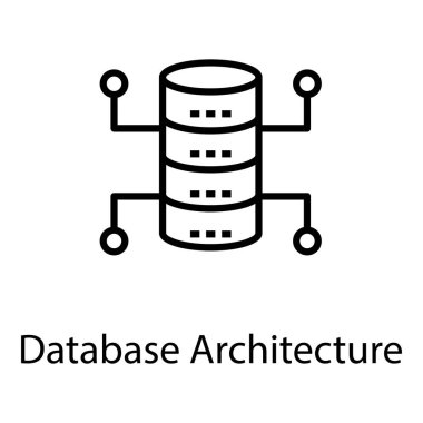 Veritabanı mimarisinin çizgi tasarımı 