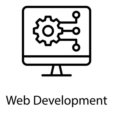 Web geliştirme simgesi satır tasarımı.