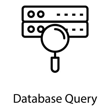 Veritabanı sorgu satırı tasarımı simgesi.