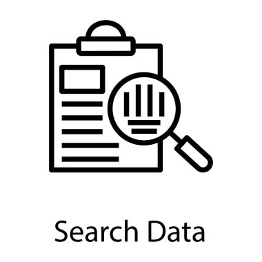 Arama verileri simgesi satır tasarımı.