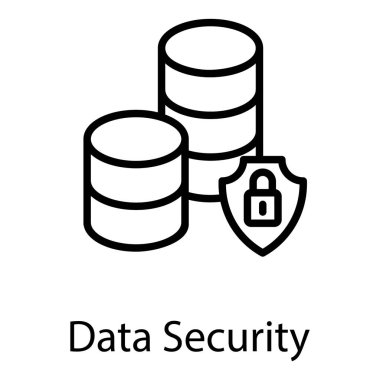 Veri güvenliği simgesinin satır tasarımı.