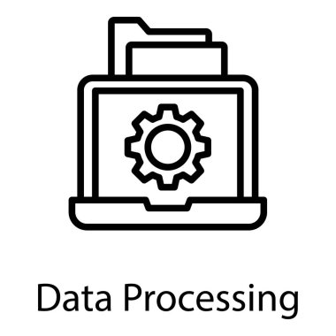 Veri işleme simgesinin satır tasarımı.