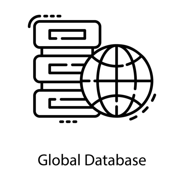 Linha Projeto Global Vetor Banco Dados —  Vetores de Stock