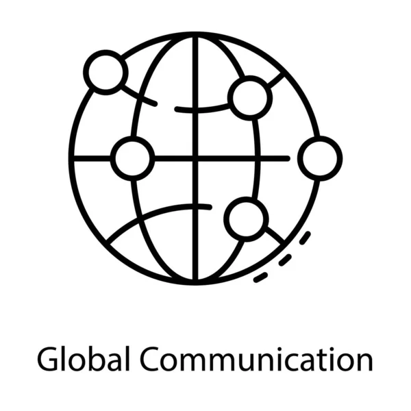 Vettore Della Linea Comunicazione Rete Globale — Vettoriale Stock