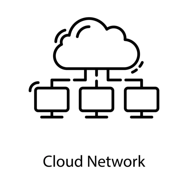 Line Cloud Computing Netzwerkvektor — Stockvektor