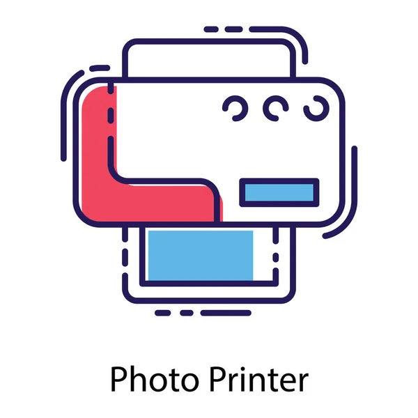 Print Machine Plat Vector Pictogram Ontwerp — Stockvector